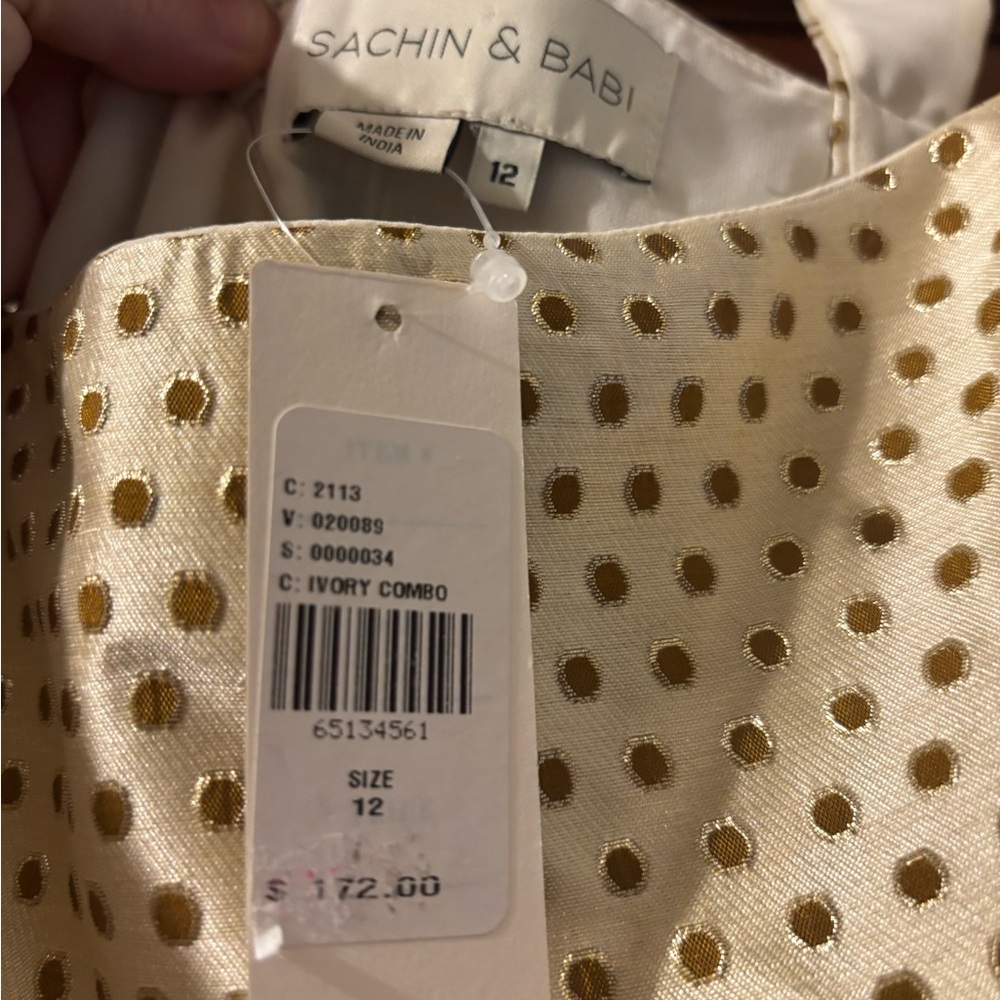 NWT- Sachin & Babi (Anthropology) Elegant Polka Dot Midi Dress - Picture 6 of 7